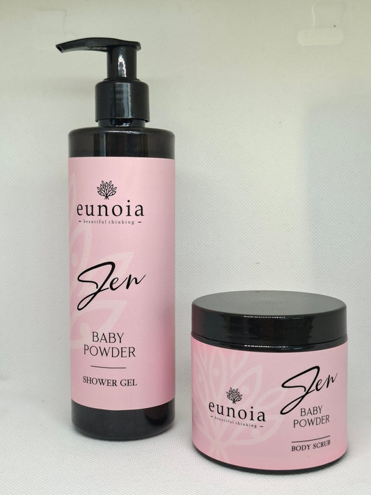 Eunoia Baby Powder Body Shower 300ml and Body Scrub 250ml