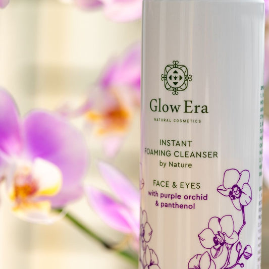 Aφρός Καθαρισμού Glow Era, Πρόσωπο και Μάτια με Μωβ Ορχιδέα, φυσική σύνθεση 98,8%, 150ml