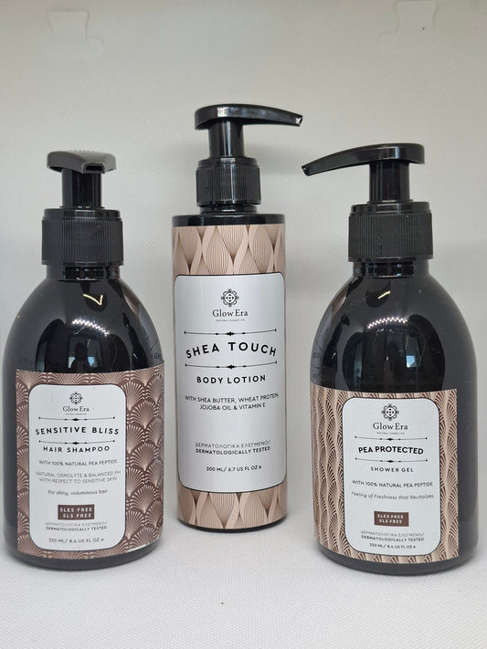 Glow Era Shower Gel 250ml, Shampoo 250ml & Body Lotion 200ml