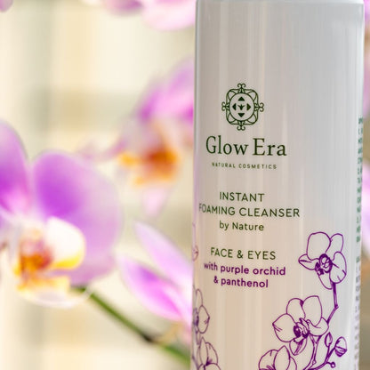 Aφρός Καθαρισμού Glow Era, Πρόσωπο και Μάτια με Μωβ Ορχιδέα, φυσική σύνθεση 98,8%, 150ml