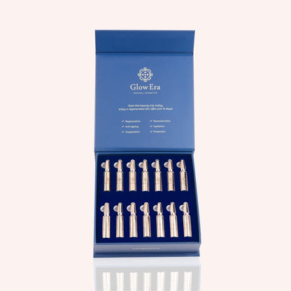 Αμπούλες Προσώπου Glow Era για Ανάπλαση με Έκκριμα Σαλιγκαριού Helix Aspersa, φυσική σύνθεση 99%, set 14 X1,5ml